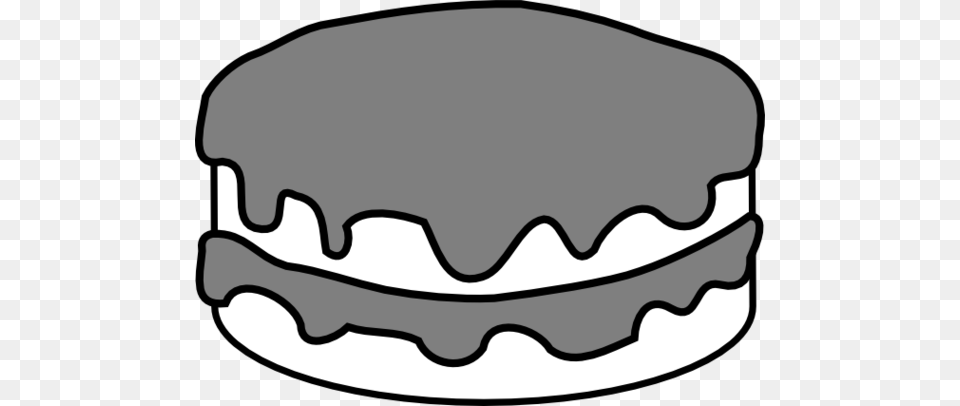 Cake Black And White Birthday Cake Clip Art Black And Birthday Cake No Candles Clipart, Body Part, Person, Mouth, Teeth Free Png Download