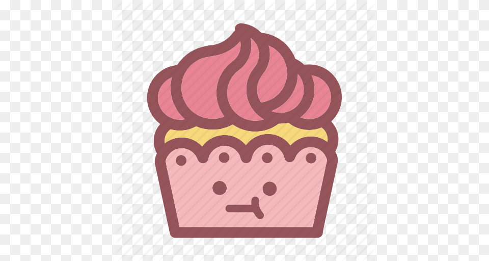 Cake Cakes Cupcake Cupcakes Emoji Emojis Face Icon, Cream, Dessert, Food, Ice Cream Png Image