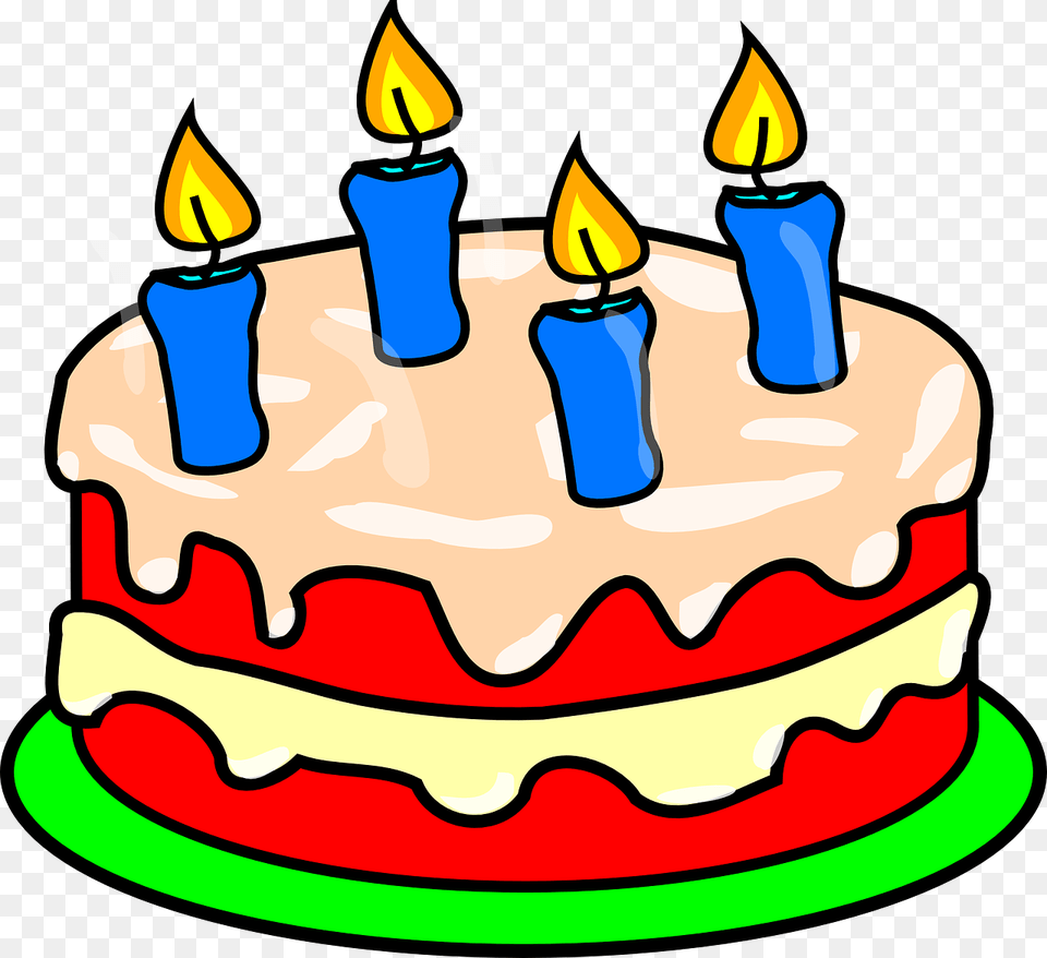 Cake Candles Icing Vector Graphic On Pixabay Birthday Cake 4 Candles, Birthday Cake, Cream, Dessert, Food Free Transparent Png