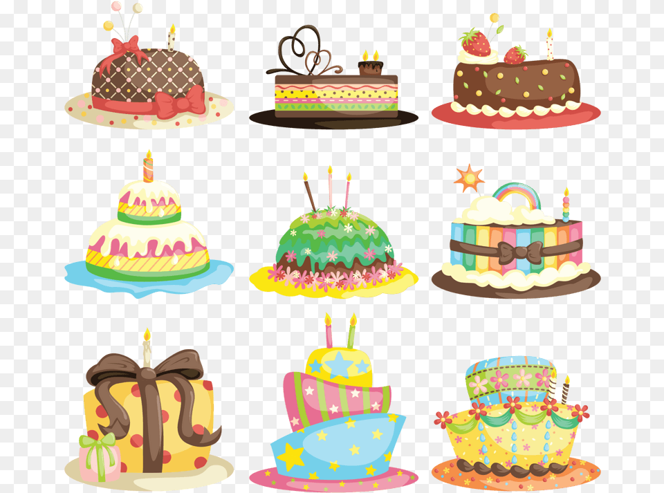 Cake Cartoon Images, Birthday Cake, Cream, Dessert, Food Png