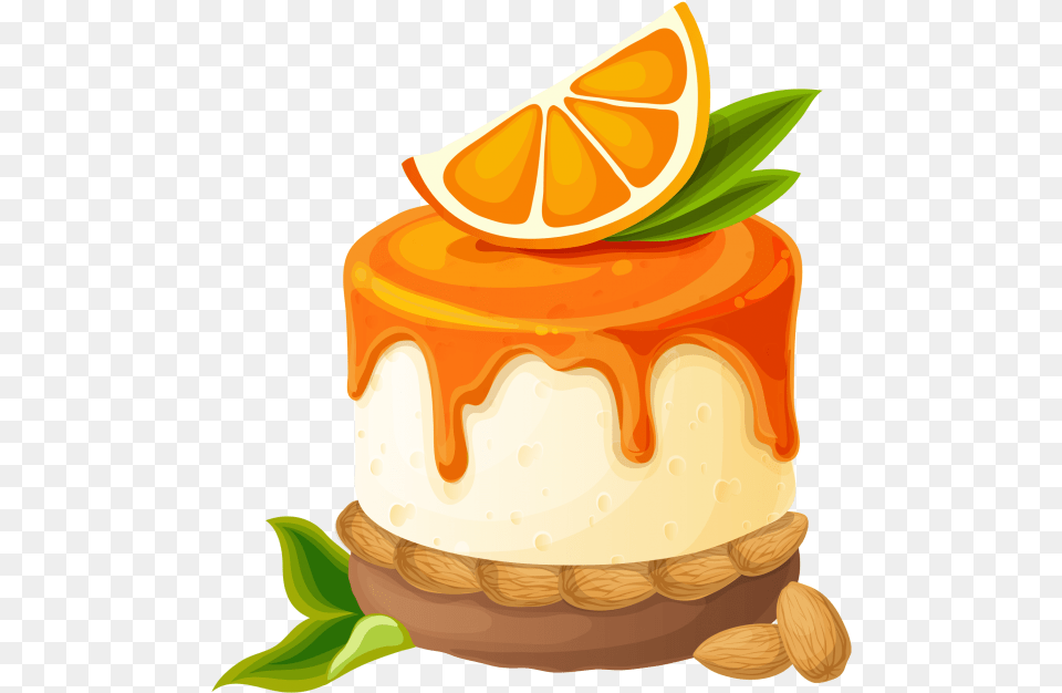 Cake Clipart Images Searchpng Orange Cake Clipart, Birthday Cake, Cream, Dessert, Food Free Png Download