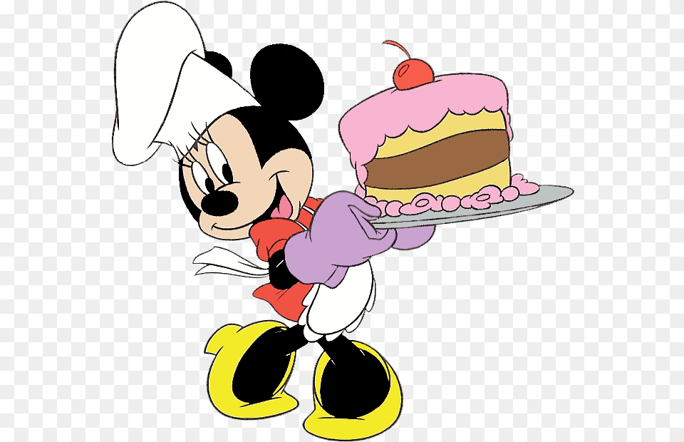 Cake Clipart Mickey Mouse Minnie Mouse Con Pastel, Cartoon, Clothing, Hat Free Png Download