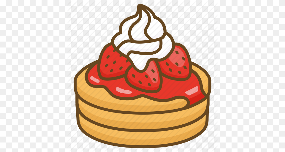 Cake Cream Dessert Flapjacks Pancake Strawberries Icon, Whipped Cream, Birthday Cake, Food, Strawberry Png Image