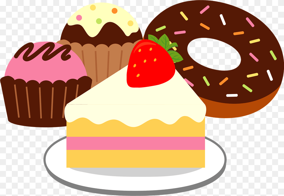 Cake Donut Sweets Clipart, Food, Dessert, Cream, Cupcake Png