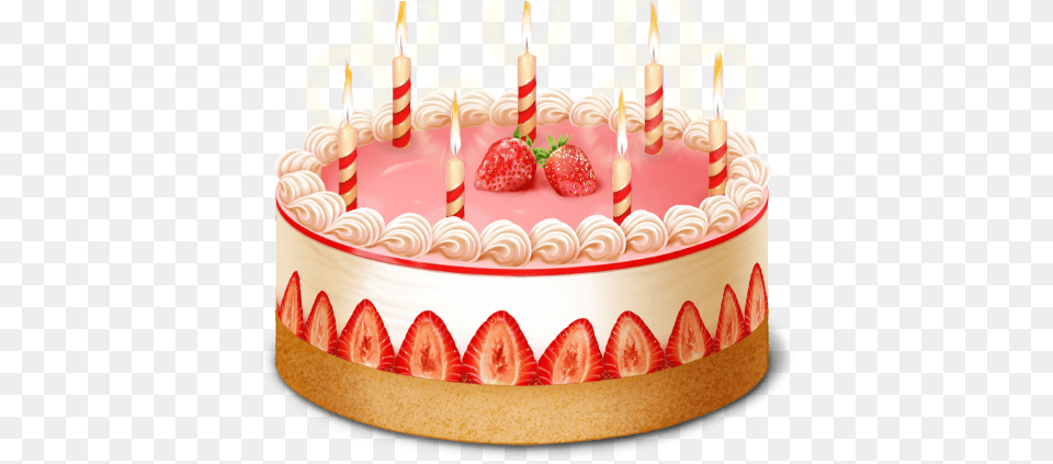 Cake Icon Strawberry Birthday Cake, Birthday Cake, Cream, Dessert, Food Free Png Download