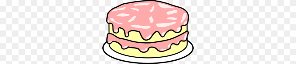 Cake Pink Icing Clip Art, Cream, Dessert, Food, Birthday Cake Png