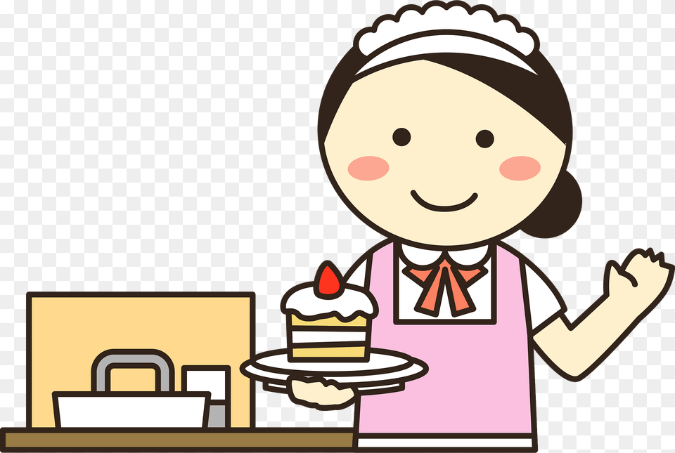 Cake Shop Waitress Clipart, Person, People, Cartoon, Head Free Png Download