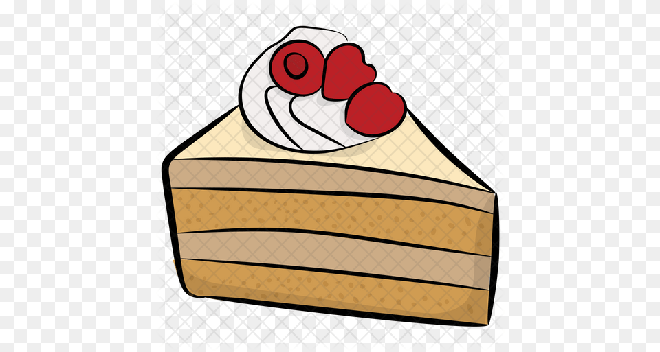 Cake Slice Icon Of Doodle Style Slice Of Strawberry Cake Clipart, Box, Dessert, Food, Dynamite Free Png Download