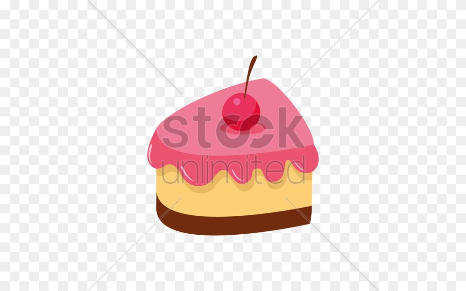 Cake Slice With Cherry Vector Cream, Dessert, Food, Icing Png Image