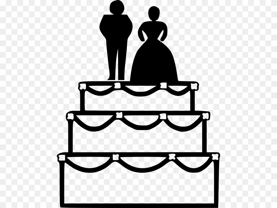 Cake Wedding Bride Clipart Wedding Cakes, Gray Png