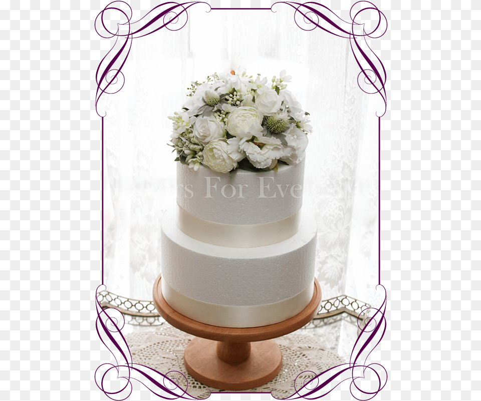 Cake With Baby Breath Flowers, Dessert, Food, Wedding, Wedding Cake Png Image
