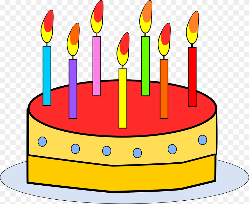 Cake With Candles Clipart, Birthday Cake, Cream, Dessert, Food Png Image