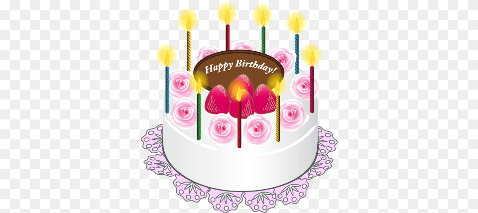 Cake With Candles Happy Birthday Art Picture Bolo Happy Birthday Cake, Birthday Cake, Cream, Dessert, Food Free Png