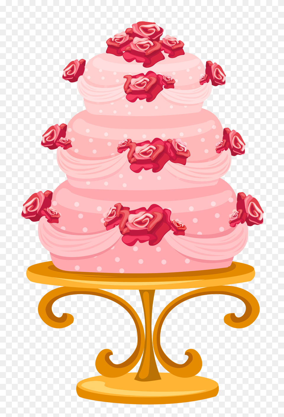 Cake With Roses Clipart, Cream, Dessert, Food, Icing Free Transparent Png