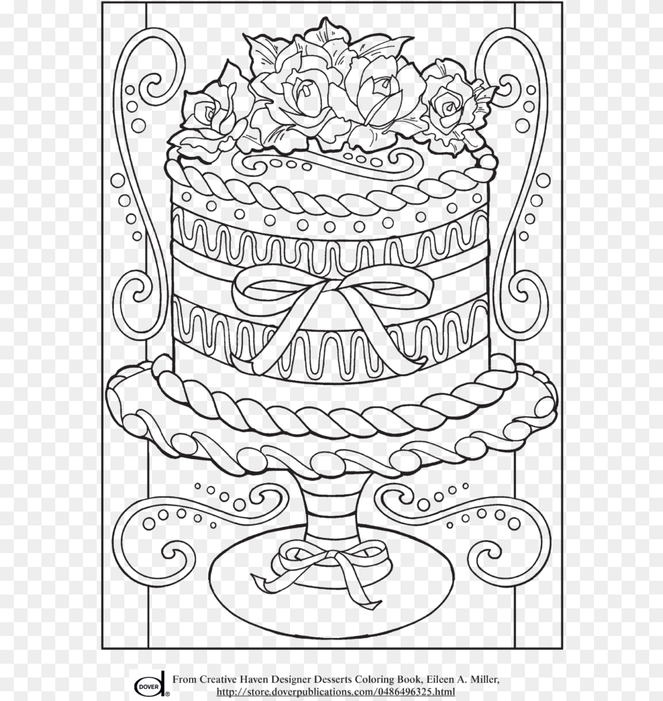 Cakes Coloring Adult Coloring Birthday Pages, Emblem, Symbol, Blackboard Png Image