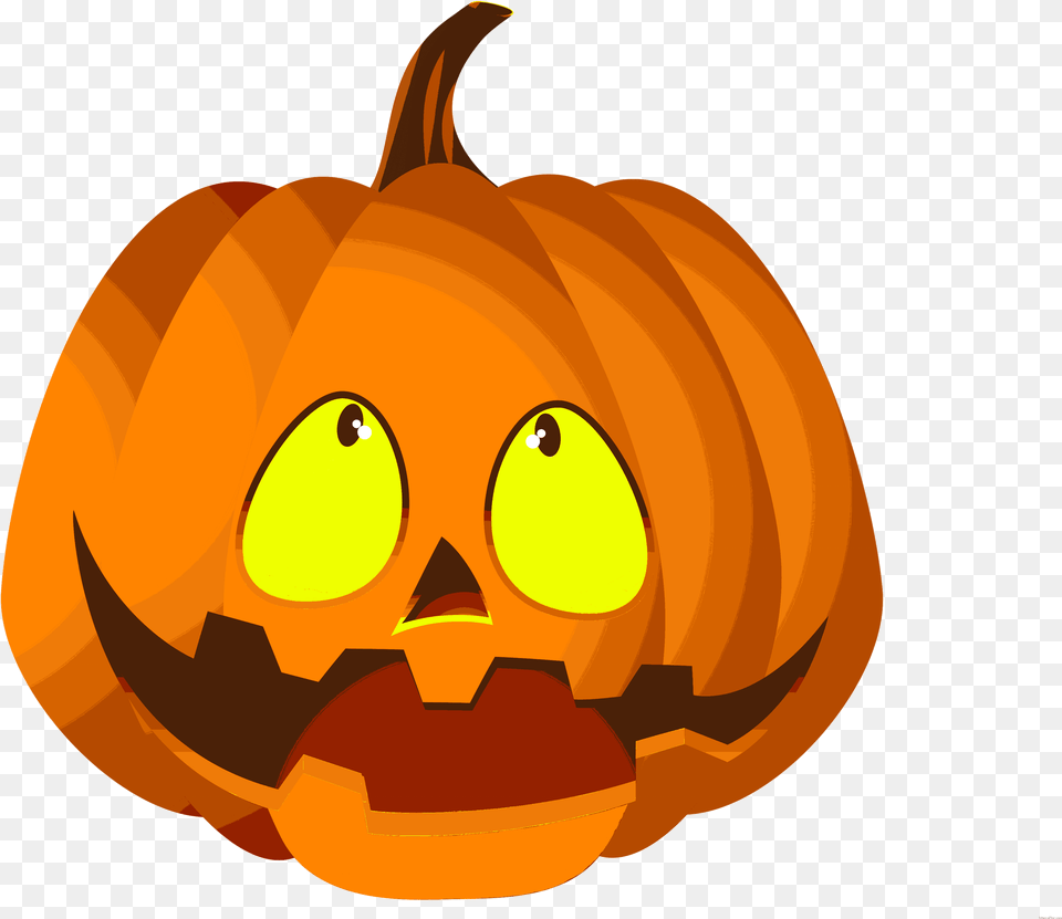 Calabaza Sonriente Transparent Halloween Happy Pumpkin, Food, Plant, Produce, Vegetable Free Png Download