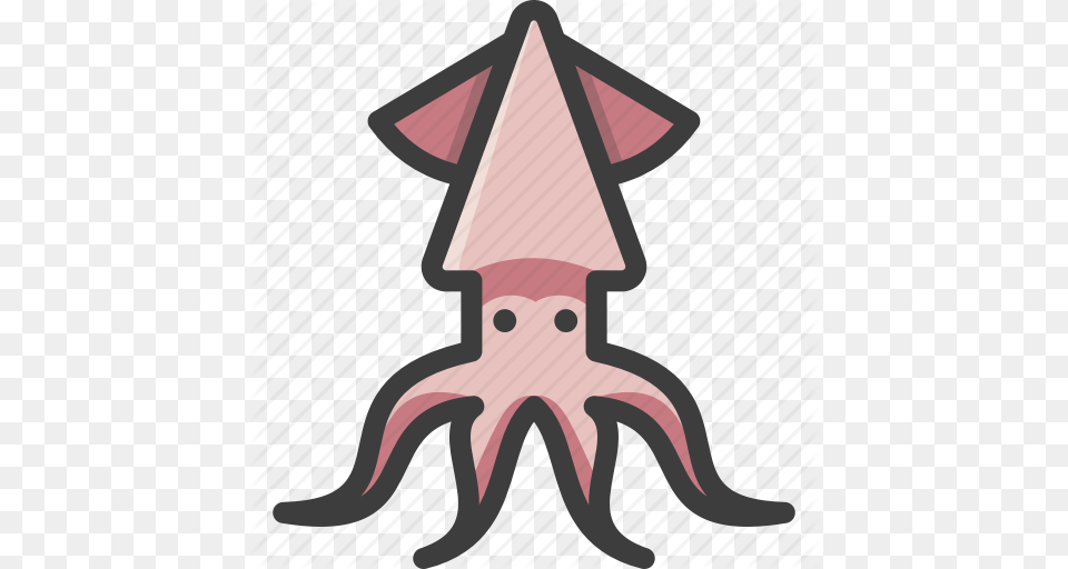 Calamari Cephalopod Fish Squid Icon, Animal, Sea Life, Food, Invertebrate Free Png Download