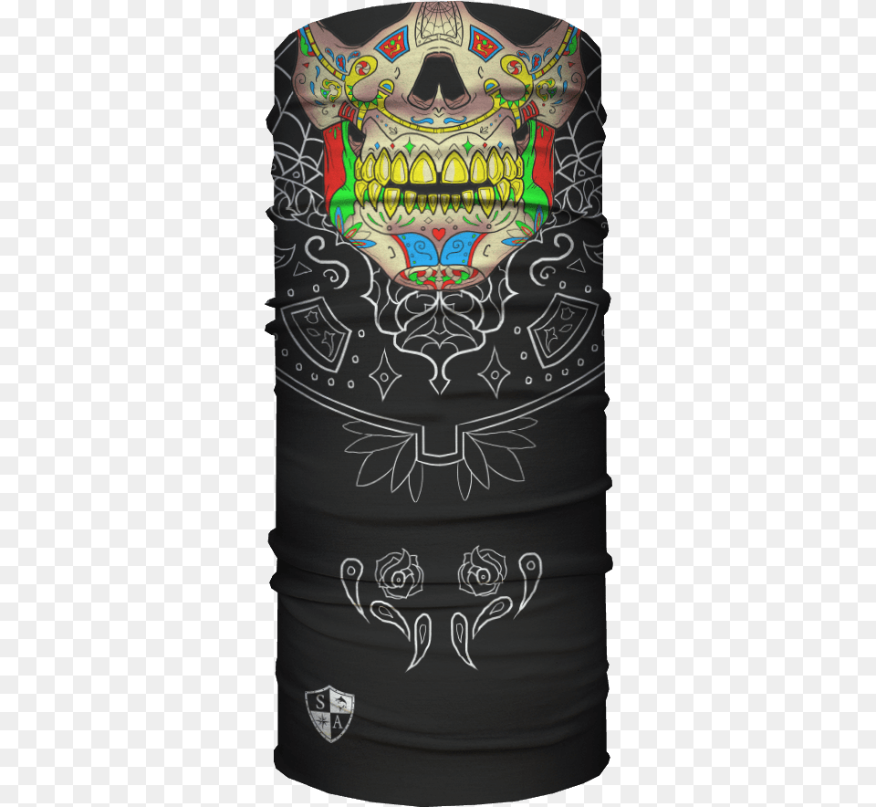 Calavera Candy Skull Face Shield Floral Skull Neck Kahla, Person, Accessories, Bandana, Headband Free Png