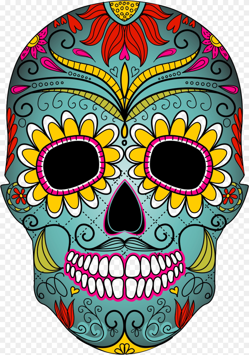 Calavera Craft Metropolitan Library System Sugar Skull Colored Free Png Download