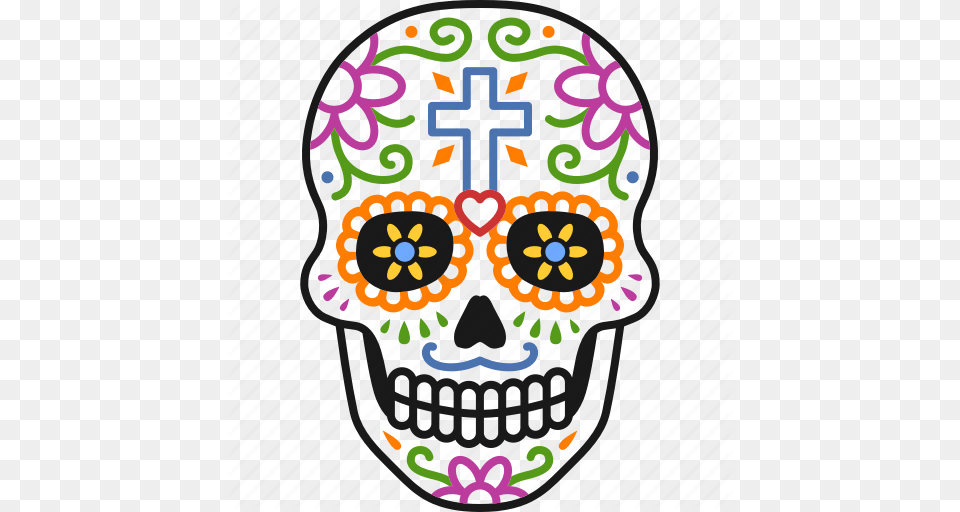 Calavera Day Dead Decorated Dia Muertos Skull Icon, Clothing, Flip-flop, Footwear, Machine Free Png Download