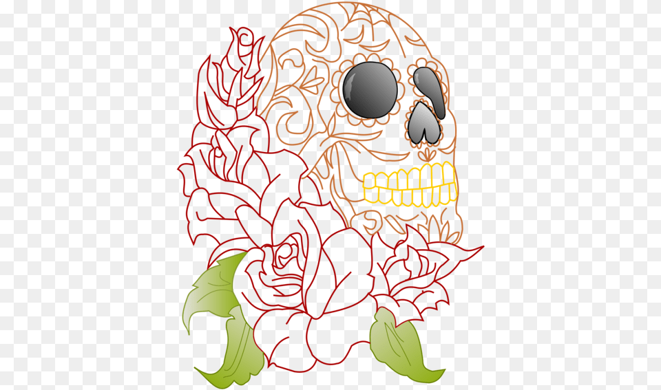 Calavera Human Skull Symbolism Human Skeleton Rose Roses With Skull Head, Art, Graphics, Pattern, Baby Free Transparent Png
