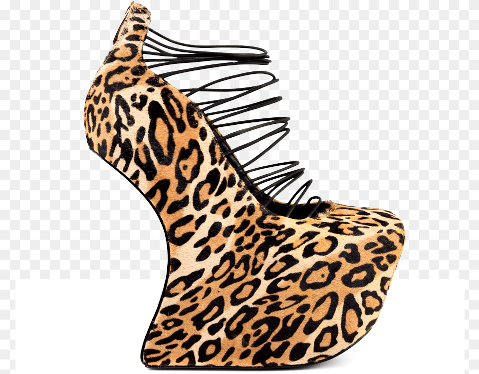 Calavera Platform Heeless Curve Leopard By Taylor, Clothing, Footwear, High Heel, Shoe Free Transparent Png