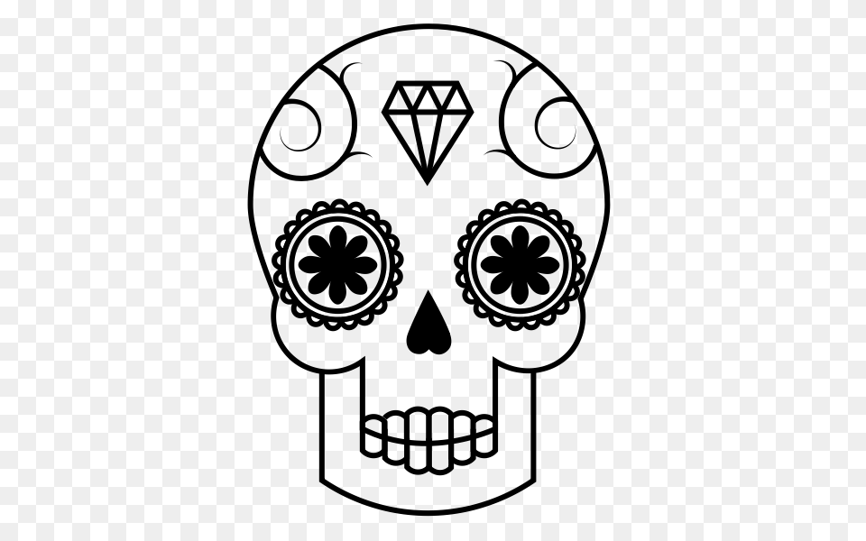 Calavera Rubber Stamp Stampmore, Gray Png