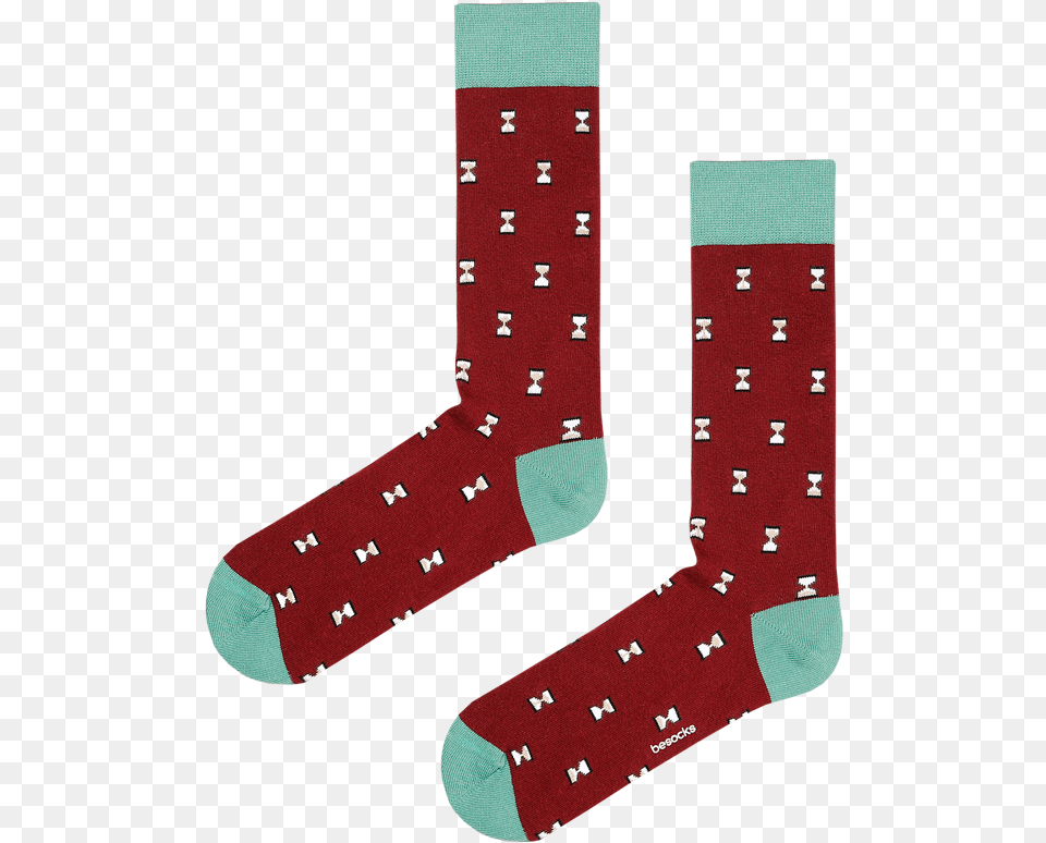 Calcetines De Algodn Color Burdeos Con Estampado De Sock, Clothing, Hosiery, Christmas, Christmas Decorations Png Image