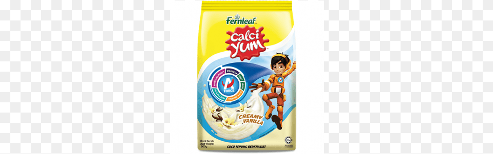 Calci Yum Milk Powder Creamy Vanilla Fernleaf Calciyum Milk Powder, Food, Ketchup, Cream, Dessert Png