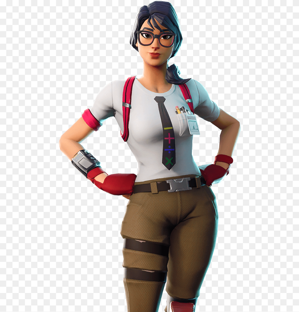 Calculator Crew Set Maven Fortnite, Clothing, Costume, Person, Woman Png Image