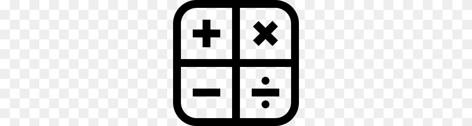 Calculator Icon Outline, Gray Free Transparent Png