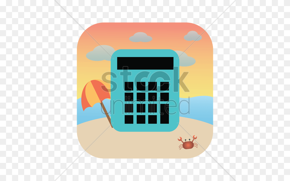 Calculator With Beach Background Vector Electronics Png Image