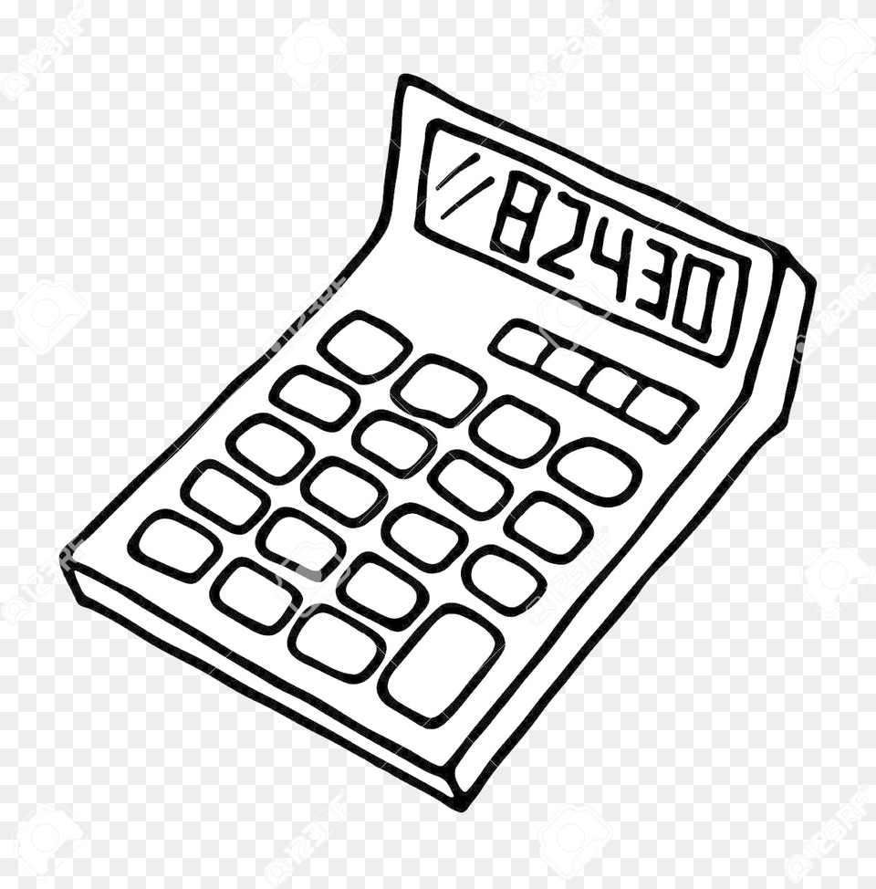 Calculator X Icon Outlined On White Background Royalty Calculator Clipart Black And White, Electronics, Ammunition, Grenade, Weapon Png