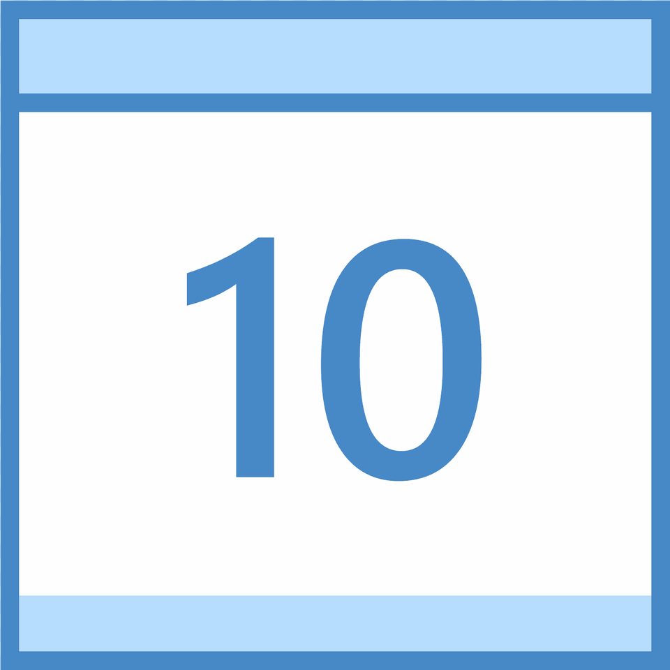 Calendar 10 Icon Icon, Number, Symbol, Text Png