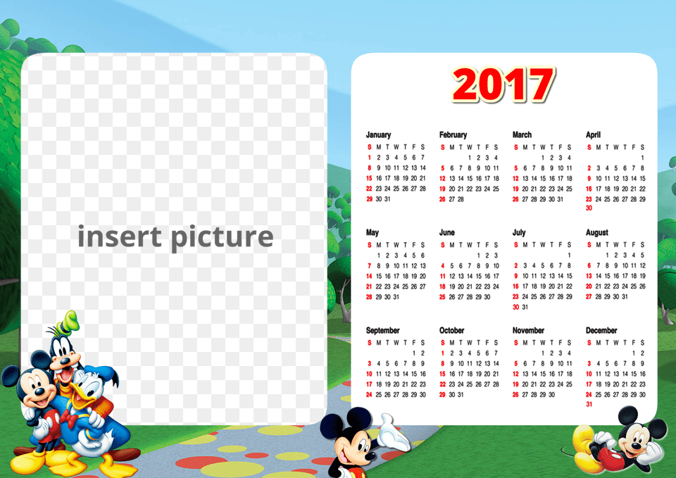 Calendar 2017 Frame Download Now Travel Guide And Gamebook For Disney39s Magic Kingdom, Text, Animal, Bird, Penguin Png