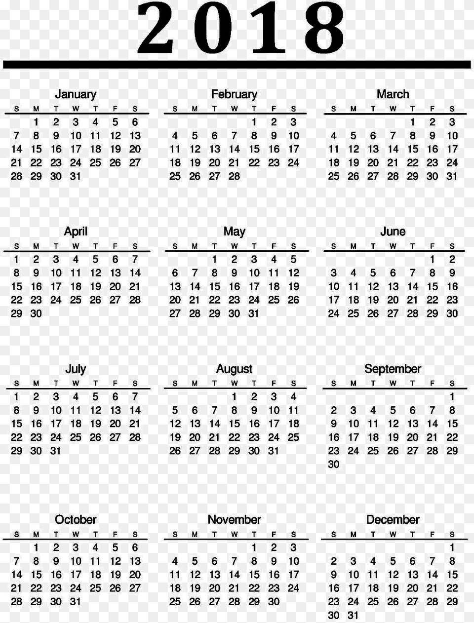 Calendar 2018 Photo Calendar, Text, Scoreboard Free Png Download