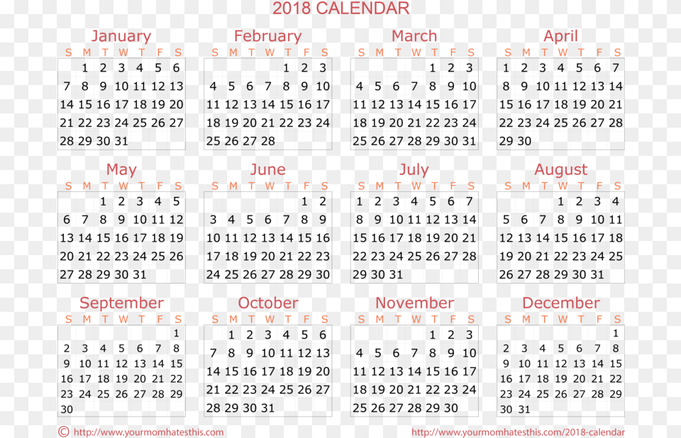 Calendar 2018 Number, Text, Scoreboard, Grille Free Transparent Png