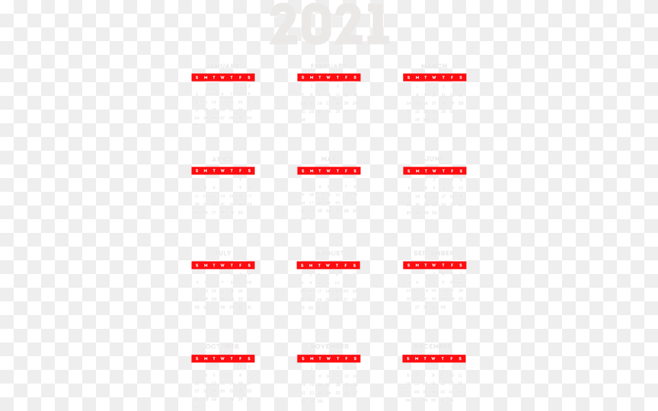 Calendar 2021, Text Free Png Download