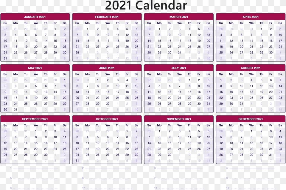 Calendar 2021 12 Month Printable Calendar 2020, Text, Scoreboard Png Image