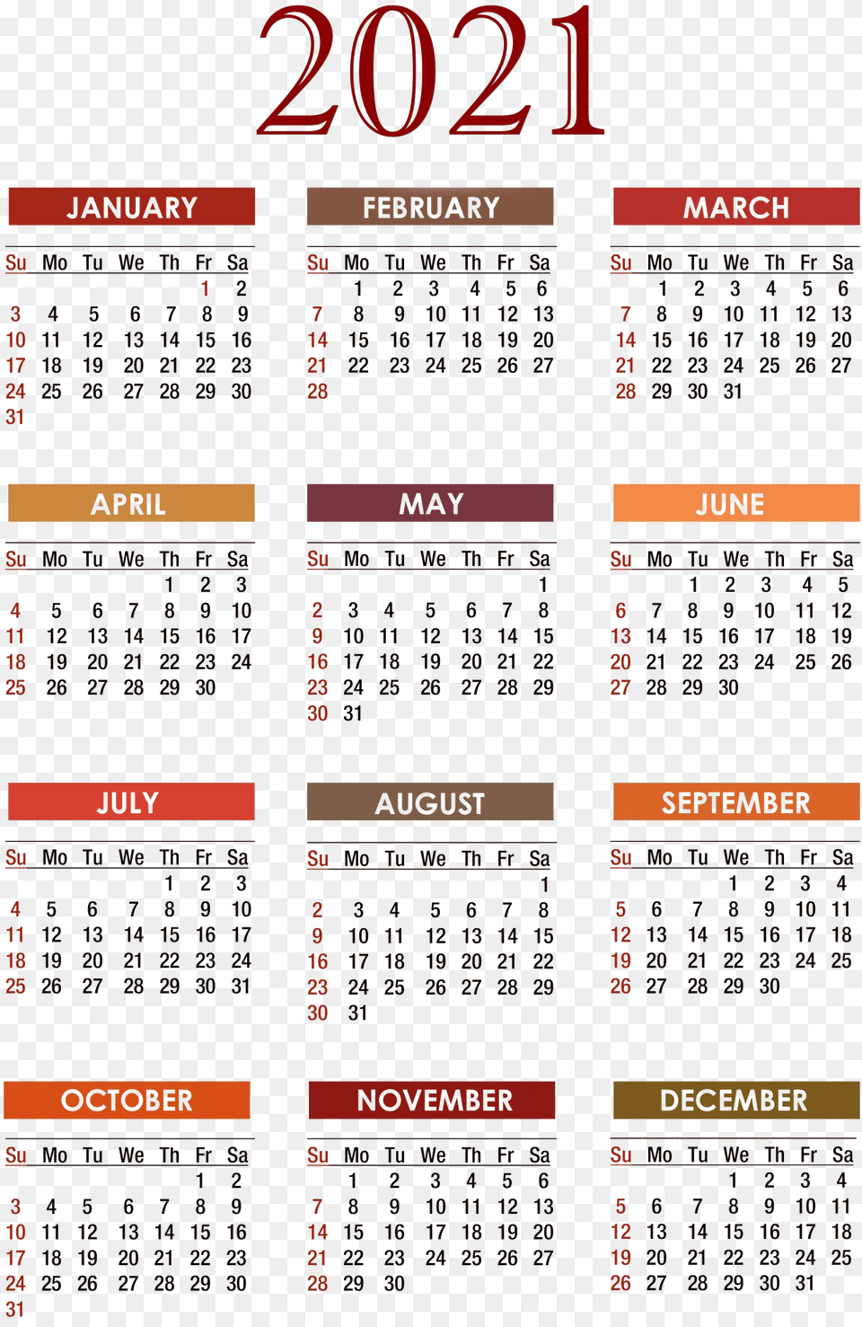 Calendar 2021 Printable 2020 Calendar, Scoreboard, Text Png Image