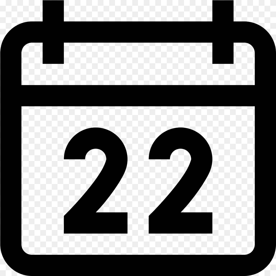 Calendar 22 Icon 12 Icon, Gray Free Png Download
