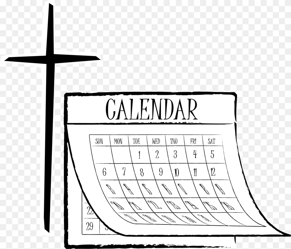 Calendar Clip Art, Text, Cross, Symbol Free Png Download