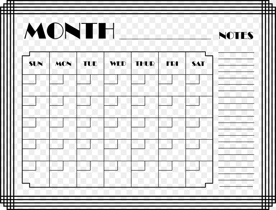 Calendar Clipart Month Calendar Of A Month, Gray Png