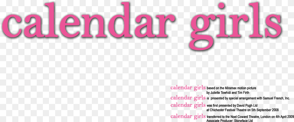 Calendar Girls Logo Pink Hr Just Text Graphics, Purple, Number, Symbol Png