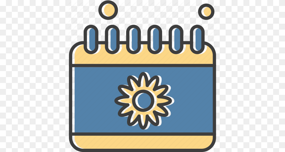 Calendar Schedule Spring Sunflower Icon Download On Iconfinder Vertical, Machine, Gear, Text, Blackboard Png Image
