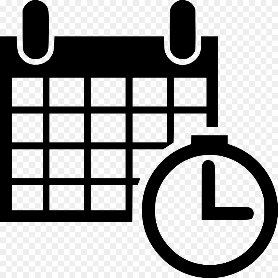 Calendar Time Schedule Event Planning Gantt Spreadsheet Vector Icon, Text, Stencil Free Transparent Png