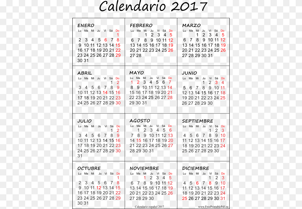 Calendario 2017 Con Las Vacaciones Gratis Ms Calendario 2017 Para Imprimir Pdf, Text, Calendar, Scoreboard Png