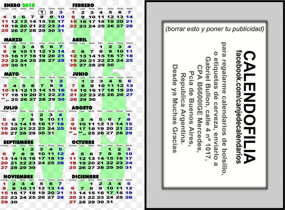 Calendario De Bolsillo Calendar, Text, Cucumber, Food, Plant Free Png Download