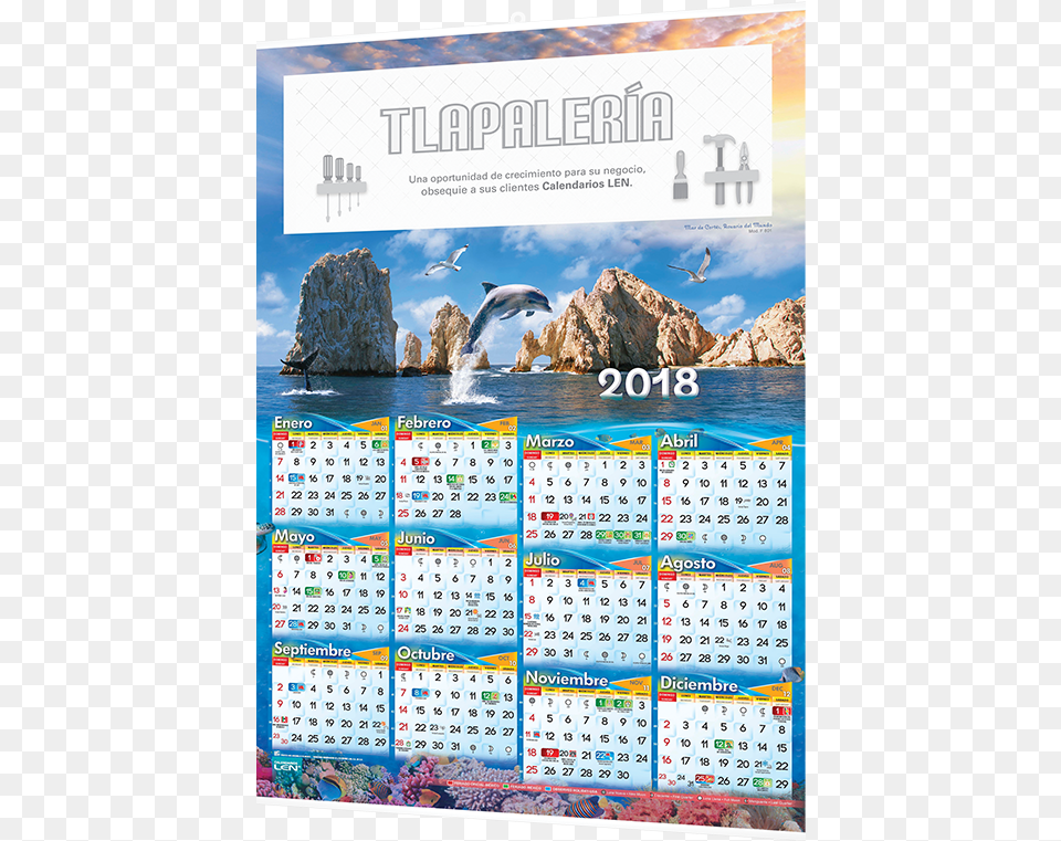 Calendario De Pared Con Varilla Doble Varilla F 801 Modelos De Calendarios 2018, Text, Calendar, Animal, Bird Png Image