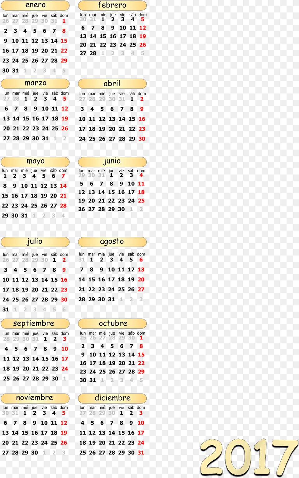 Calendarios 2017, Text, Calendar Free Png